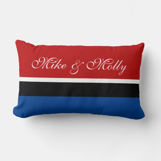 色の背景のみ – 赤+アイディア ランバークッション (正面)