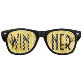 色の背景のみ – 金ゴールドの輝きとアイディア レトロサングラス (正面)