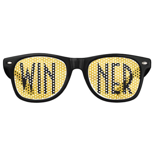 色の背景のみ – 金ゴールドの輝きとアイディア レトロサングラス (正面)