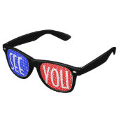 色の背景のみ – 青い赤+アイディア レトロサングラス (アングル)