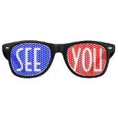 色の背景のみ – 青い赤+アイディア レトロサングラス (正面)