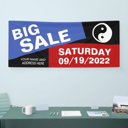 色の背景のみ – 青い赤+アイディア 横断幕 (トレードショー)