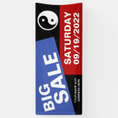 色の背景のみ – 青い赤+アイディア 横断幕 (縦)