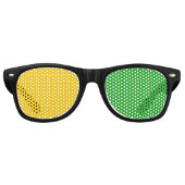 色の背景のみ – 黄色の緑+アイディア レトロサングラス (正面)