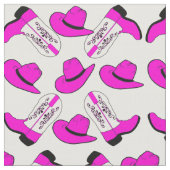 色の背景のピンクのカウボーイ・ブーツの帽子 ファブリック (クローズアップ)