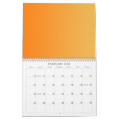 色の背景カレンダーのみ – オレンジ色グラデーション カレンダー (2月 2026)