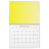 色の背景カレンダーのみ – レモングラデーション カレンダー (2月 2026)
