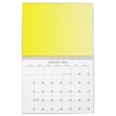 色の背景カレンダーのみ – レモングラデーション カレンダー (1月 2026)