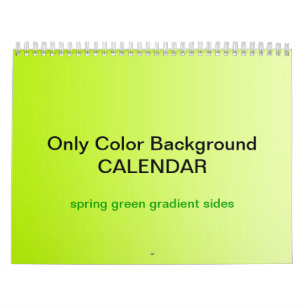 色の背景カレンダーのみ – 春グリーングラード カレンダー