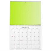 色の背景カレンダーのみ – 春グリーングラード カレンダー (3月 2026)