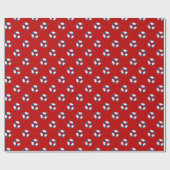 色の背景上の青い救命具 ラッピングペーパー (フラット)