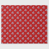 色の背景上の青い救命具 ラッピングペーパー (フラット)