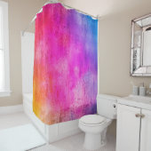 色の背景。赤グランジい青と黄絵を描 シャワーカーテン (インサイチュ)