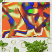 色の色の威厳のある青とオレンジの戦い キッチンタオル (折り畳み)