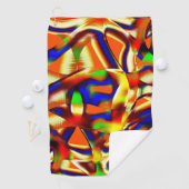 色の色の威厳のある青とオレンジの戦い ゴルフタオル (インサイチュ)