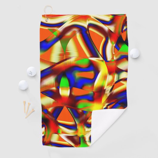 色の色の威厳のある青とオレンジの戦い ゴルフタオル