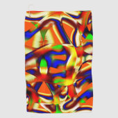 色の色の威厳のある青とオレンジの戦い ゴルフタオル (正面)