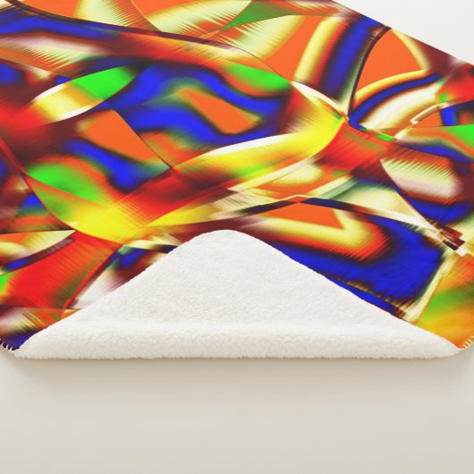 色の色の威厳のある青とオレンジの戦い シェルパブランケット (3/4)