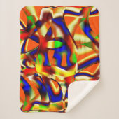 色の色の威厳のある青とオレンジの戦い シェルパブランケット (正面)