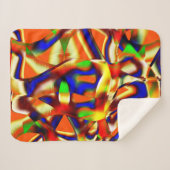 色の色の威厳のある青とオレンジの戦い シェルパブランケット (正面(横))