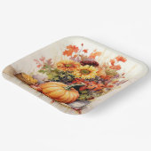 色の色目：葉と花模様 ペーパープレート (傾斜あり)