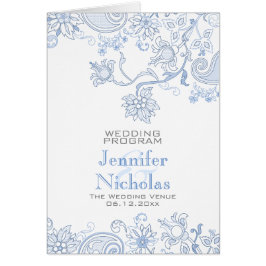 色の花と葉のレースのよう結婚式 プログラム