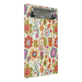 色の花柄およびフクロウ ミニクリップボード (アングル)