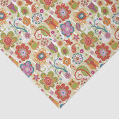 色の花柄およびフクロウ 薄葉紙 (詳細)