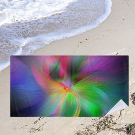 色の花火 – フラクタルカッコいいル ビーチタオル