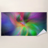 色の花火 – フラクタルカッコいいル ビーチタオル (正面)
