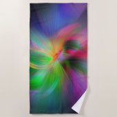 色の花火 – フラクタルカッコいいル ビーチタオル (正面)