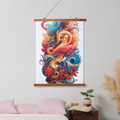 色の花 吊り下げ型タペストリー (寝室)