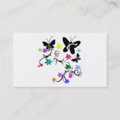 色の花、名刺を持つ蝶 名刺 (裏面)