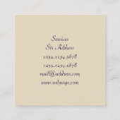 色の芸術的なカバーの化粧の唇のしぶき スクエア名刺 (裏面)