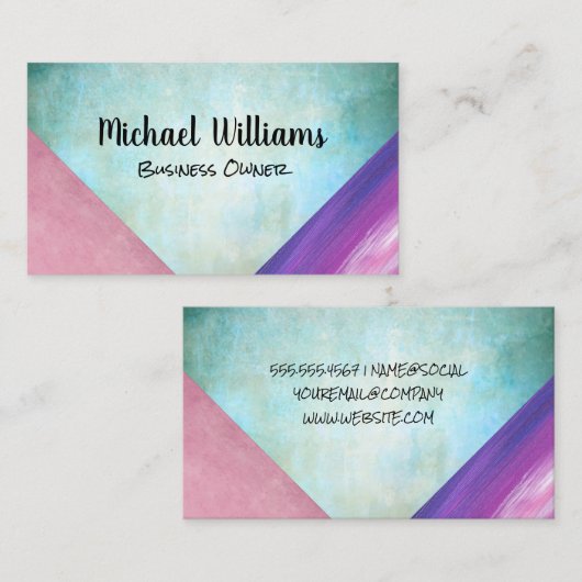 色の芸術的ブロック 名刺 (正面/裏面)