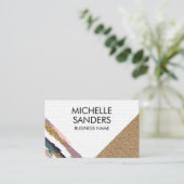 色の芸術的線とパターン 名刺 (スタンド正面)