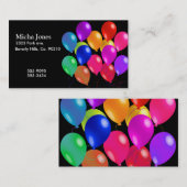色の虹のパーティーの気球 名刺 (正面/裏面)