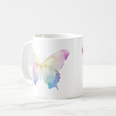 色の蝶シルエット コーヒーマグカップ (正面左)
