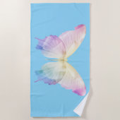 色の蝶シルエット ビーチタオル (正面)