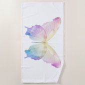 色の蝶シルエット ビーチタオル (正面)