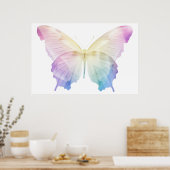 色の蝶シルエット ポスター (キッチン)
