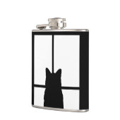 色の装飾をカスタマイズ窓の黒猫のかちりと言う音 フラスク (左)