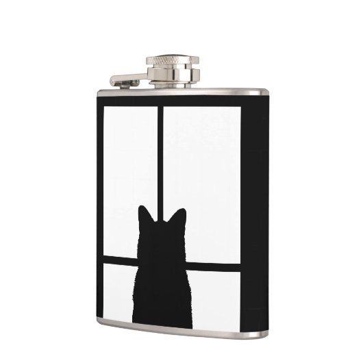 色の装飾をカスタマイズ窓の黒猫のかちりと言う音 フラスク (左)