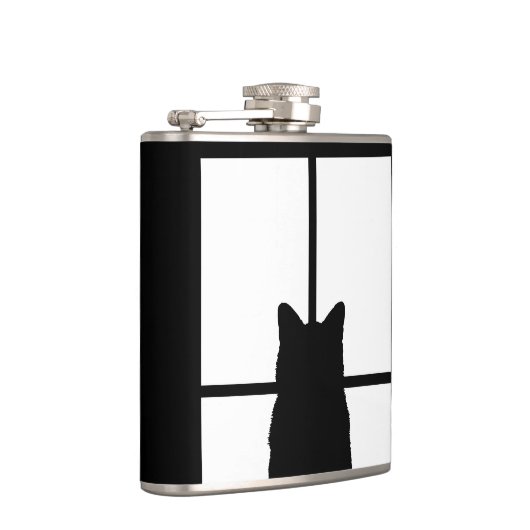 色の装飾をカスタマイズ窓の黒猫のかちりと言う音 フラスク (右)