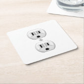 色の装飾をカスタマイズ電気プラグのかちりと言う音 スクエアペーパーコースター (アングル)