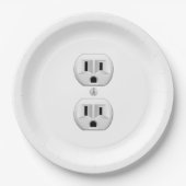 色の装飾をカスタマイズ電気プラグのかちりと言う音 ペーパープレート (正面)