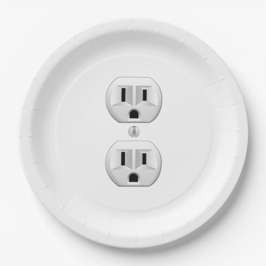 色の装飾をカスタマイズ電気プラグのかちりと言う音 ペーパープレート (正面)