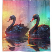 色の調和:カナダRainbow Pond シャワーカーテン (正面)