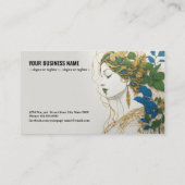 色の調和：シルエット、金ゴールド、緑、青 名刺 (裏面)