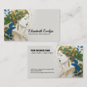 色の調和：シルエット、金ゴールド、緑、青 名刺 (正面/裏面)